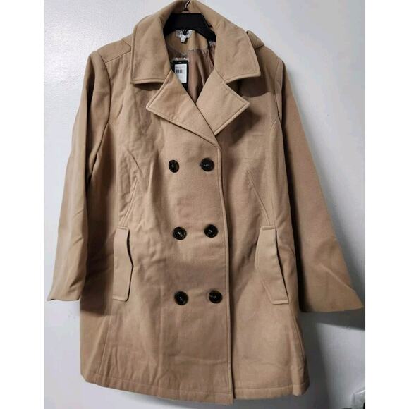 Avenue Plus Size Faux‎ Wool Peacoat Camel Size 30/32 - Picture 1 of 11